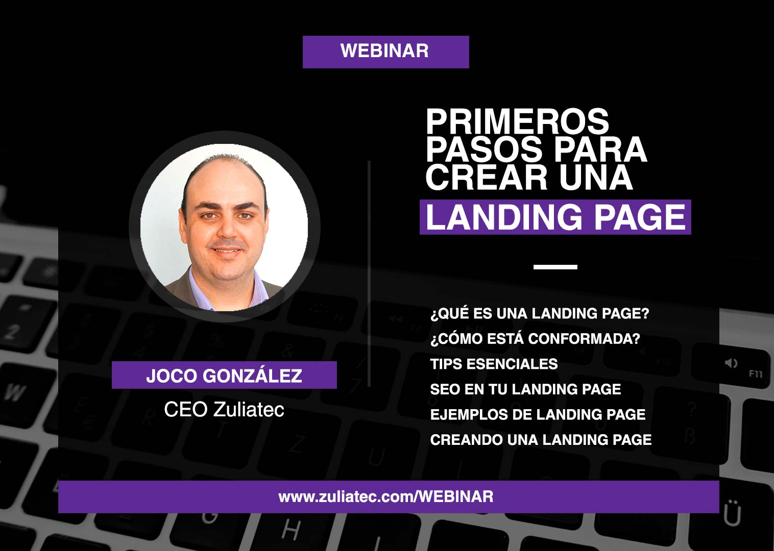 checklist-tips crear-landing-page-webinar-zuliatec